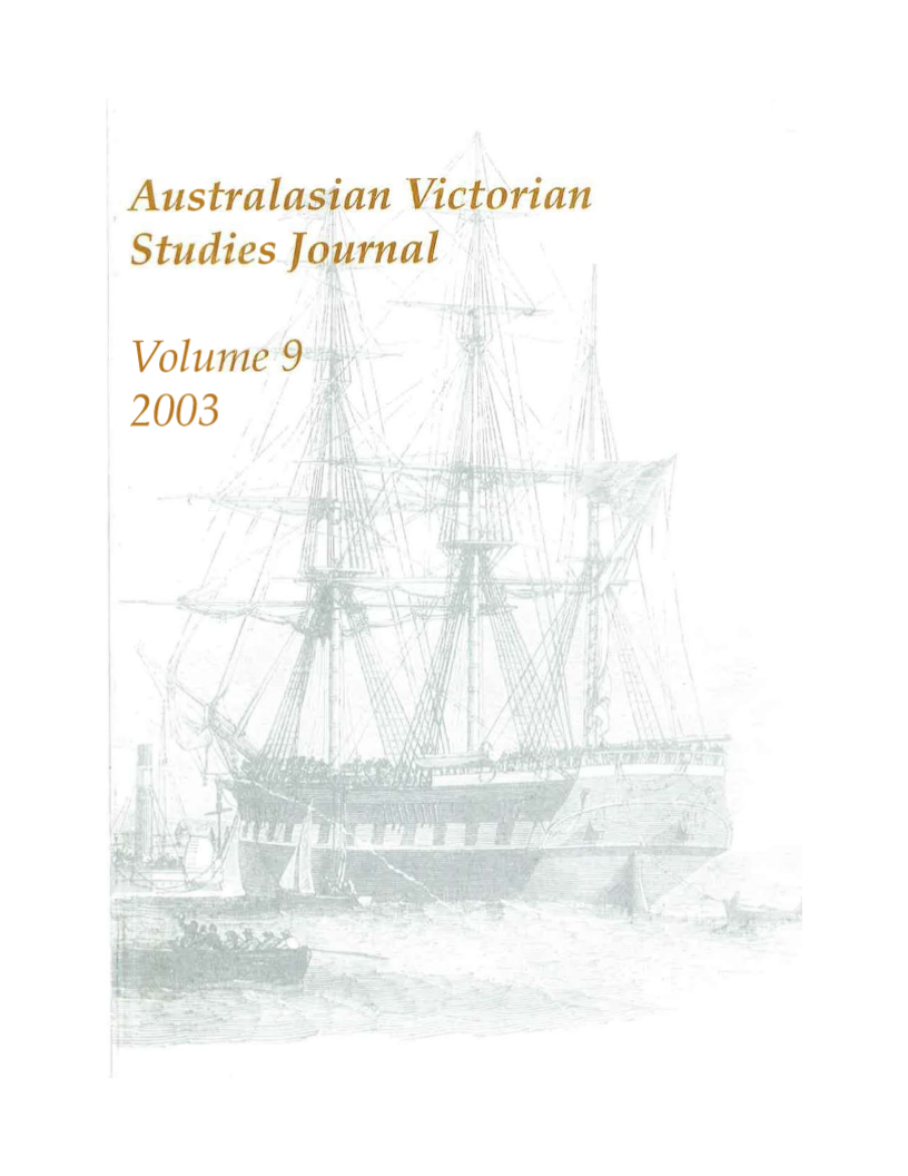 					View Vol. 9 No. 1 (2003): Victorian Identities
				