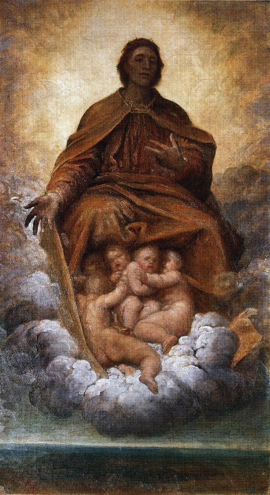 G. F. Watts. The Spirit of Christianity. 1872-75.  Oil on canvas, 27.3 x 15.24 cm. Tate Britain, London.